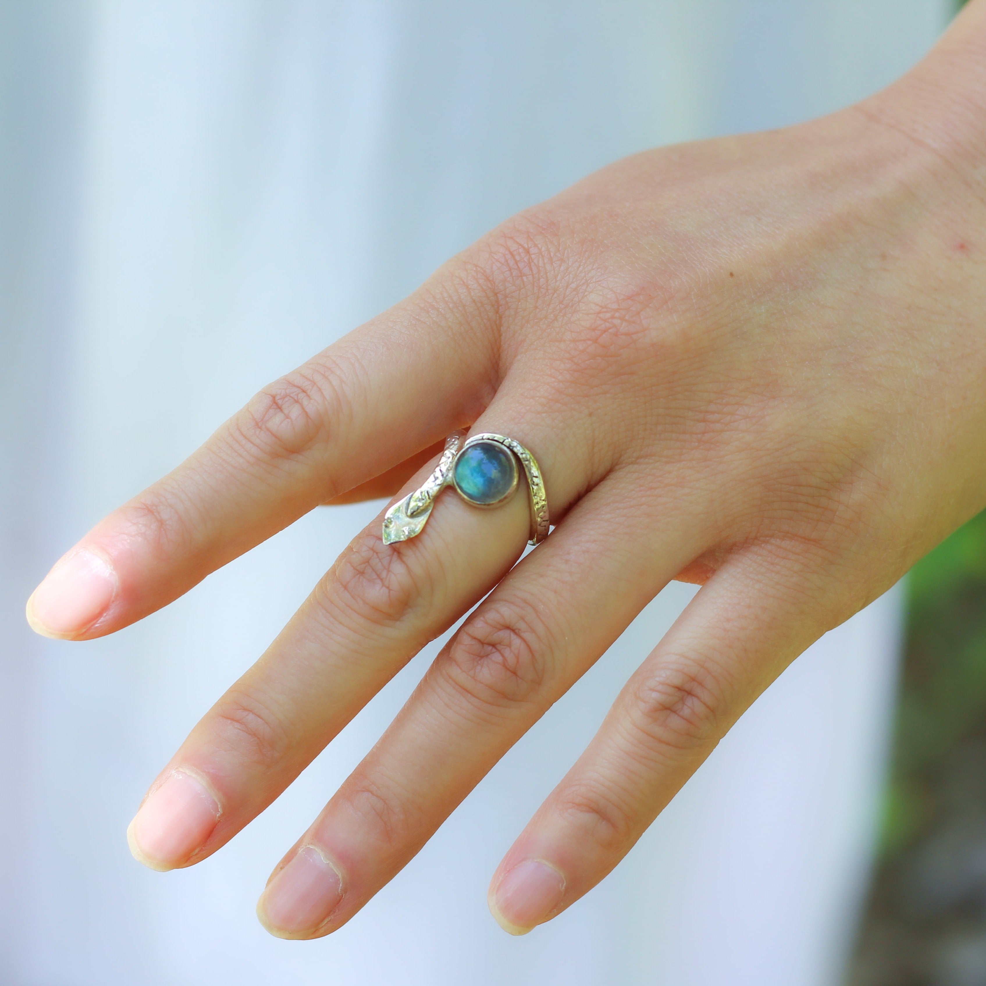 Bague Gu rison magique en Labradorite et Argent 925 Karma Yoga