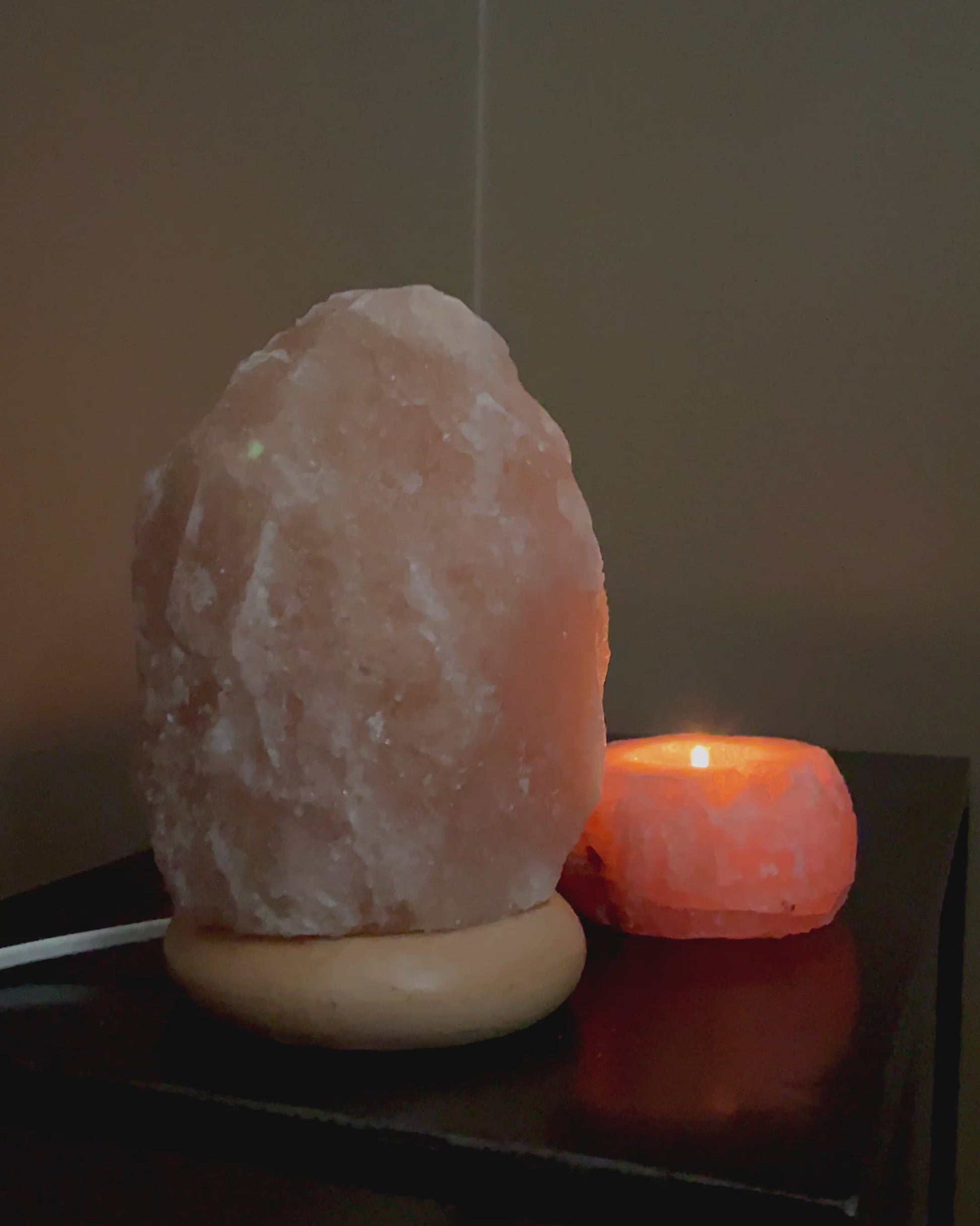 Lampe pierre de sel rose