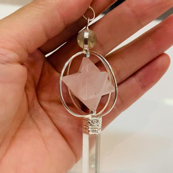 Pendule Merkabah en Quartz Rose - Karma Yoga Shop